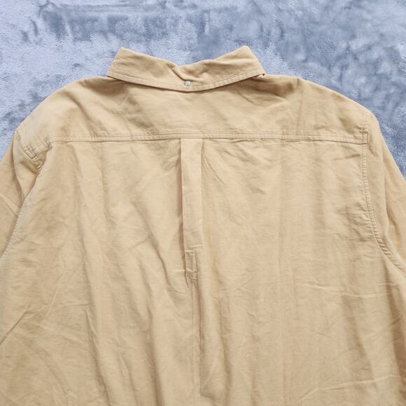 NEW Goodfellow & Co Shirt Mens XXL Yellow Sandy Gold Corduroy Cotton Long Sleeve - Picture 4 of 11